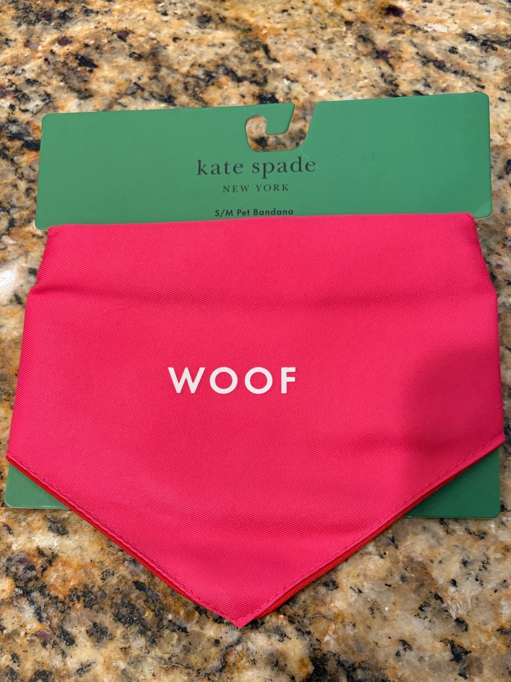 kate spade S/M Bright Pink 'WOOF' Pet Bandana